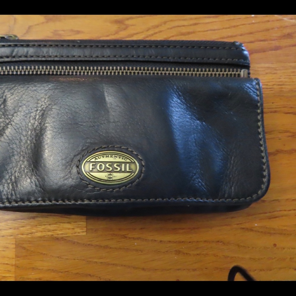 Fossil Brand Black Leather Wallet